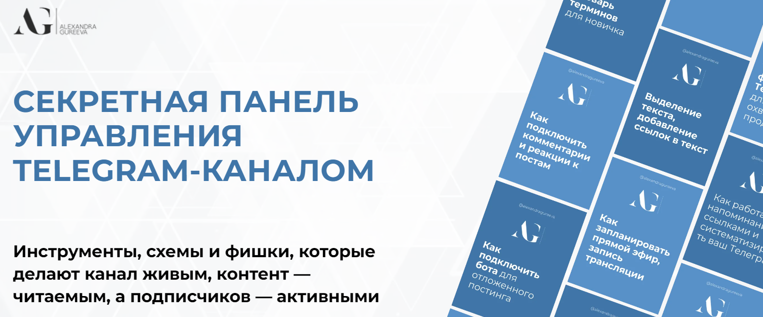 [Александра Гуреева] Секретная панель управления Telegram-каналом (2025)